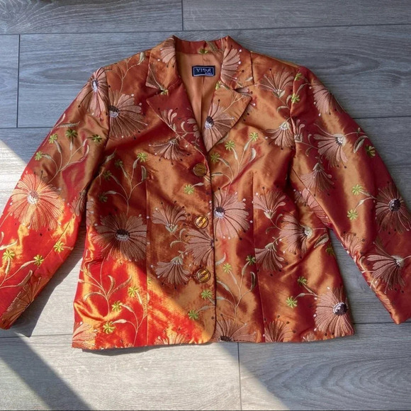 Vintage Vida  Petites Floral Embroidery Blazer - Picture 4 of 16